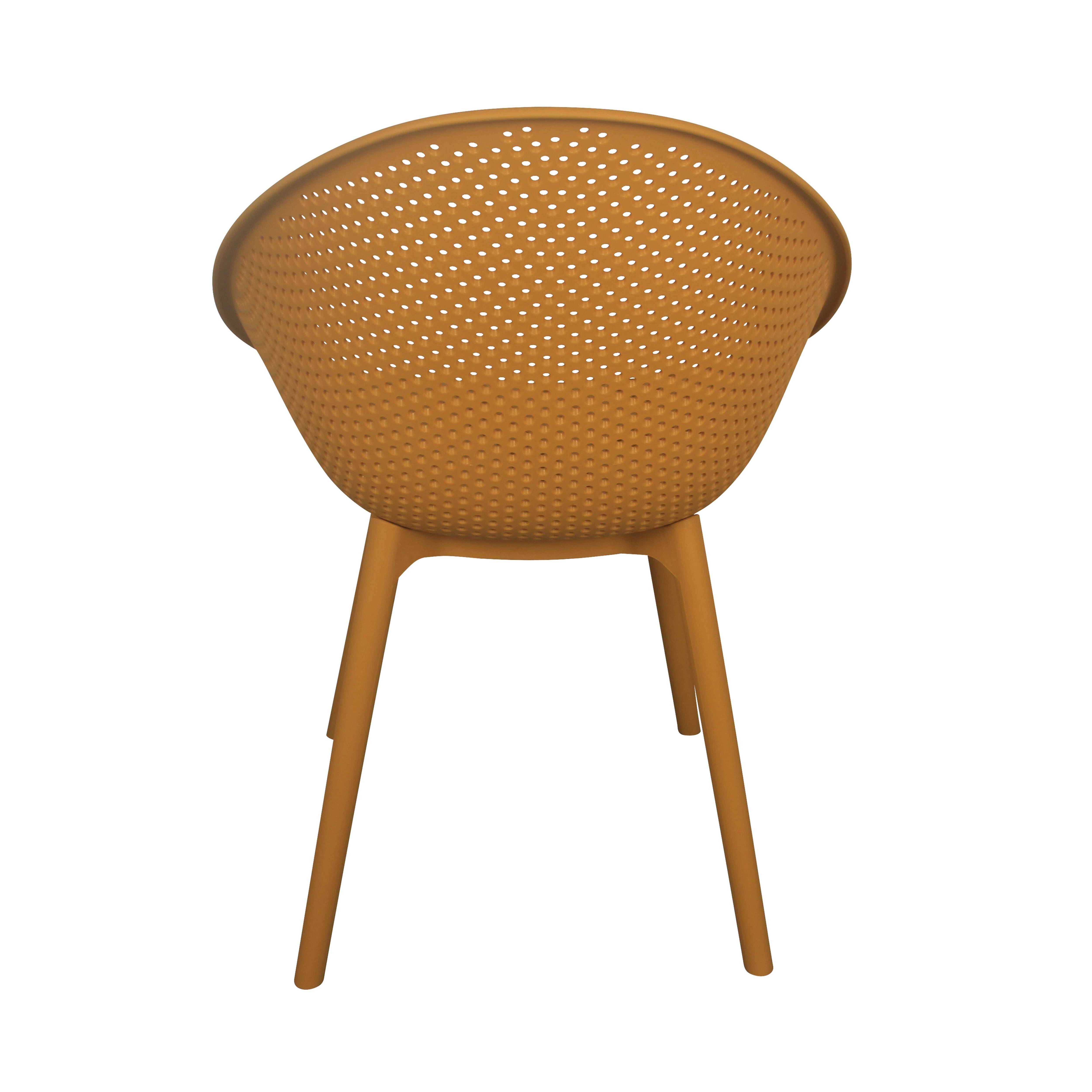Oviala - Lot de 4 chaises de terrasse en plastique jaune moutarde Buda - Oviala - Imagen 6