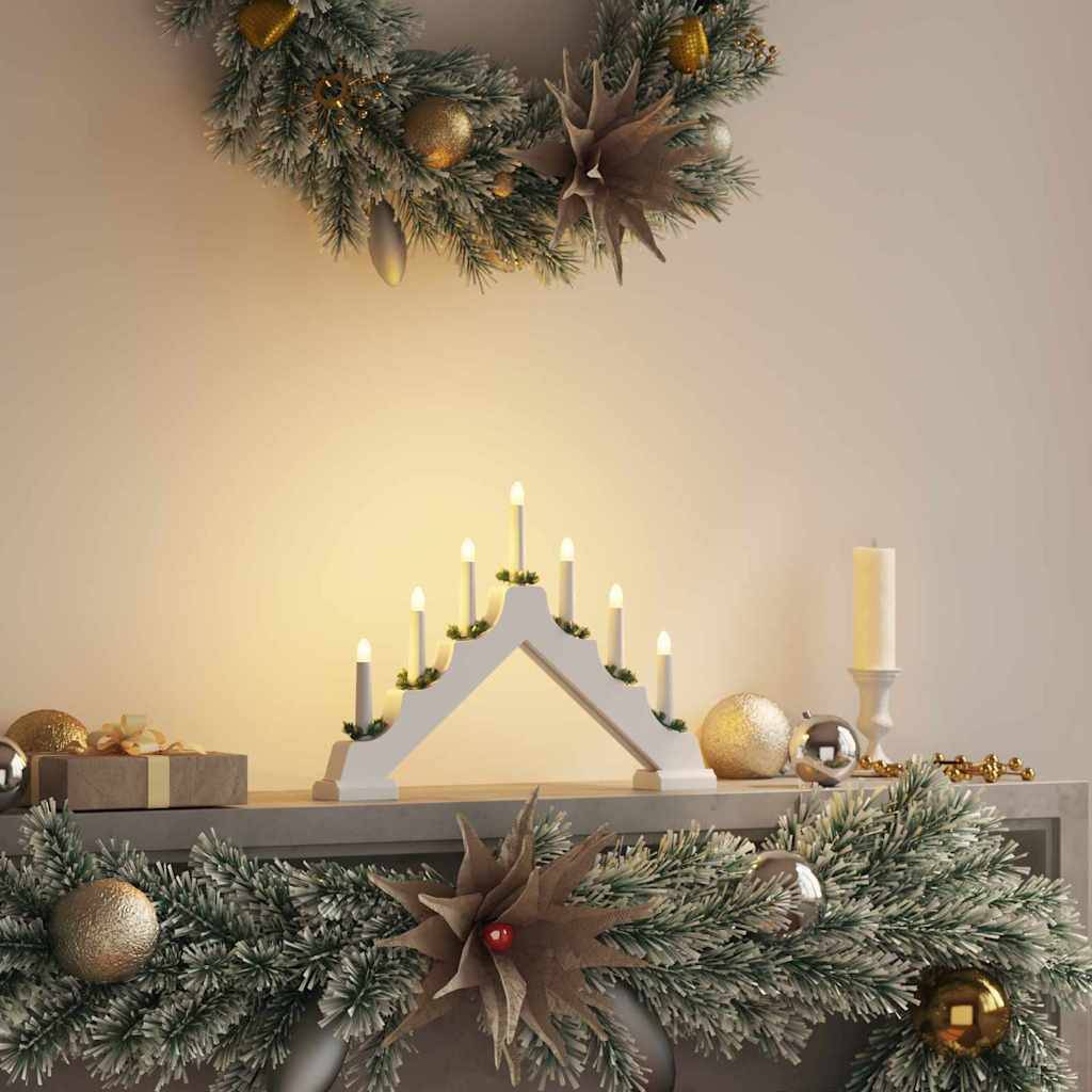 ComfortXL - Pont de Bougies de Noël LED en Pin Massif Chandelier Décoratif Blanc – ComfortXL Outdoor Living