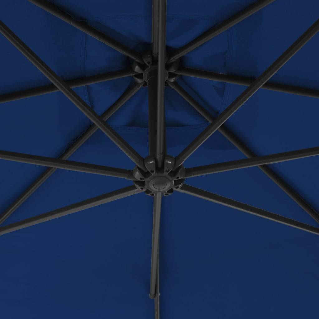 Helloshop26 - Parasol meuble de jardin déporté avec mât en acier 250 x 250 cm azuré - Imagen 5