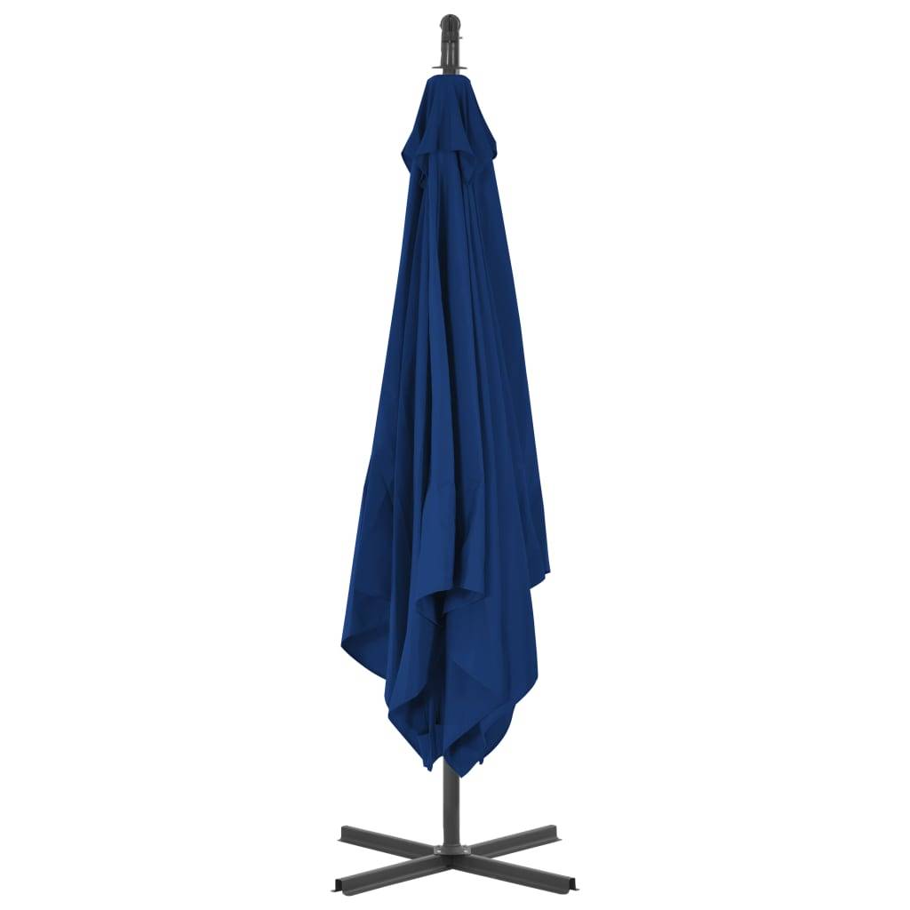 Helloshop26 - Parasol meuble de jardin déporté avec mât en acier 250 x 250 cm azuré - Imagen 4