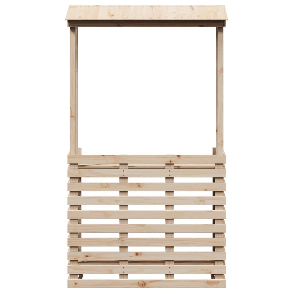 Table de bar extérieure bois massif avec toit 112,5 x 57 x 195,5 cm - PANGIVO - Image 4