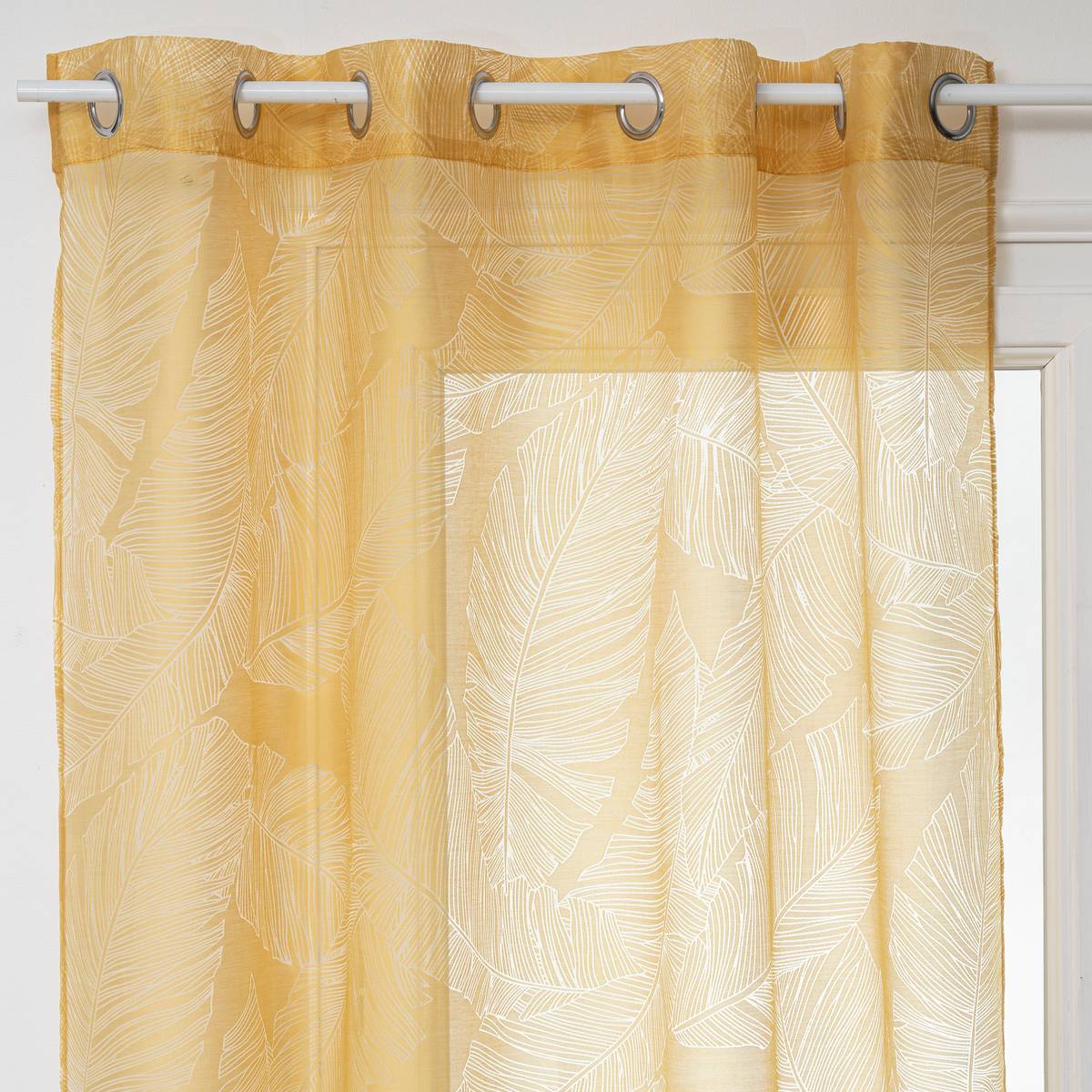 Atmosphera - Voilage "Devo" jaune moutarde 140x240cm - Atmosphera Créateur d'intérieur - Image 2
