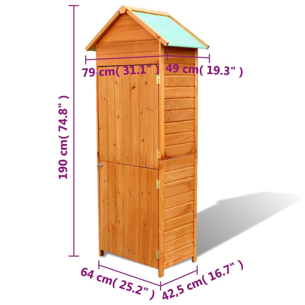 Helloshop26 - Armoire de rangement de jardin 42,5 x 64 x 190 cm marron - Imagen 6