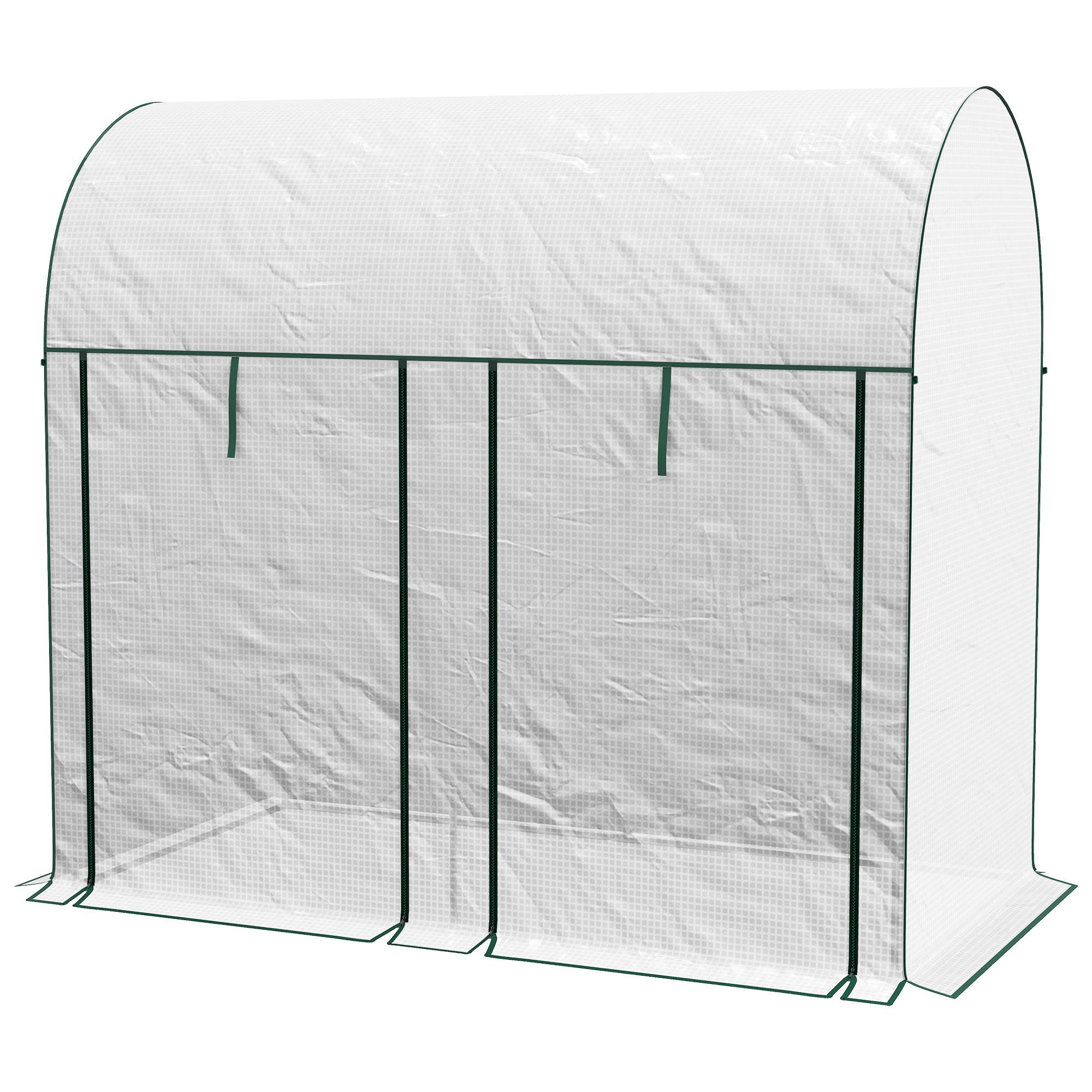 Serre à tomates de jardin en PE pour plantes grimpantes croissance 200x100x178cm blanc - ComfortXL Outdoor Living - Image 2