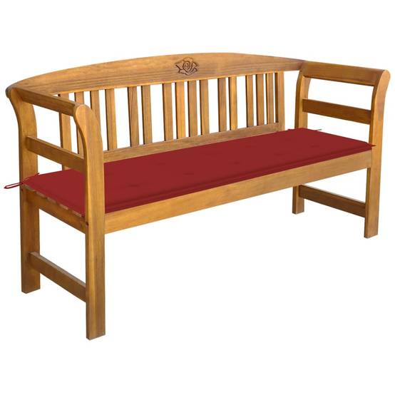 Helloshop26 - Banc de jardin meuble de patio d'extérieur terrasse avec coussin 157 cm bois d'acacia massif - Imagen 1