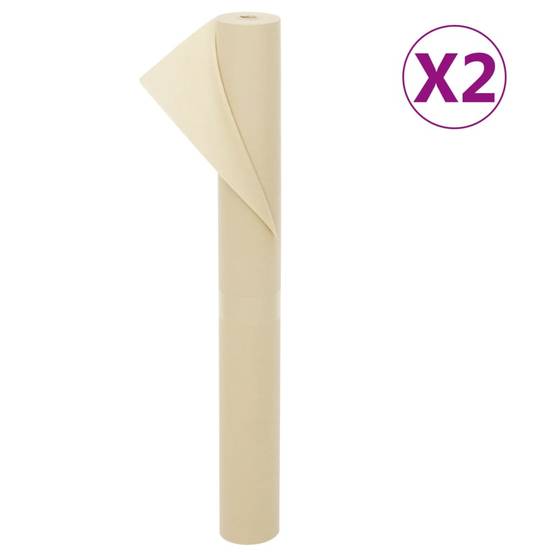 Lot 2 Couvertures Protection Plantes Hiver Tissu Perméable Robuste Contre Neige et Grésil Terrasse Beige 10x1,6m – ComfortXL Outdoor Living - Image 1