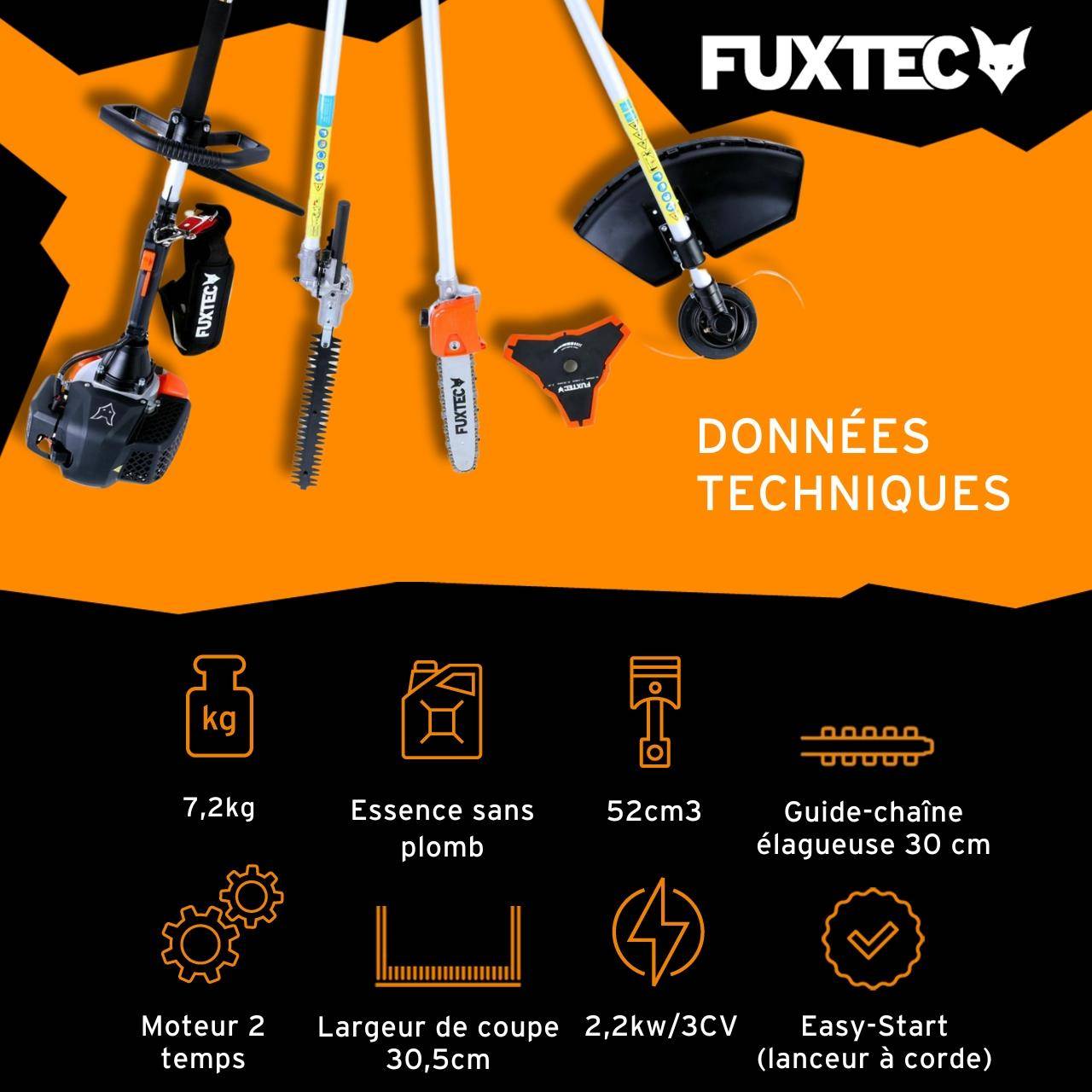 FUXTEC - Débroussailleuse thermique multifonction 4en1 - FUXTEC FX-MT152 - 52cm3 3CV - Image 3