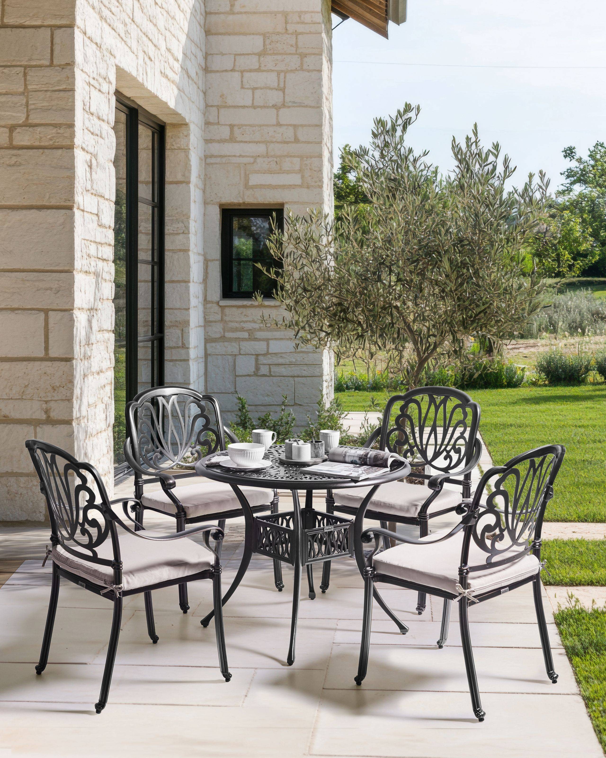 Beliani - Chaise de jardin Aluminium Noir ANCONA - Beliani - Imagen 1