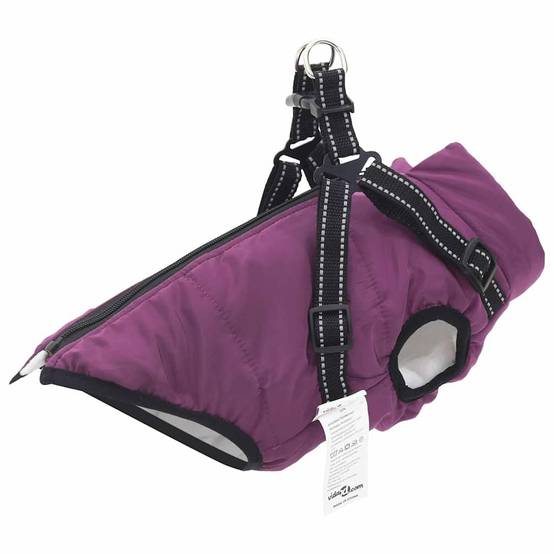 Doudoune Chien Polaire Imperméable Harnais Réglable L Violet - ComfortXL Outdoor Living - Image 1
