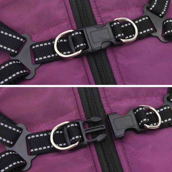 Doudoune Chien Polaire Imperméable Harnais Réglable L Violet - ComfortXL Outdoor Living - Image 6