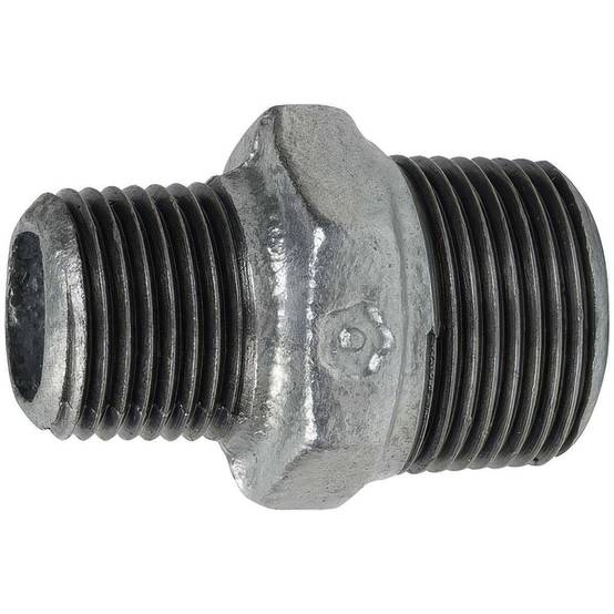 Mamelon Réduit Mâle-Mâle en Fonte Malléable Galvanisée - Ø A: 1'' | Ø B: 3/4'' - Image 1