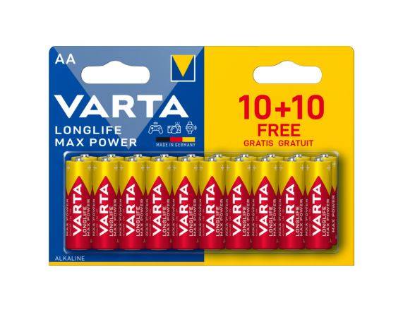 Blister de 20 piles Longlife Max Power AA/LR06 - VARTA - 4706101490 - Imagen 2