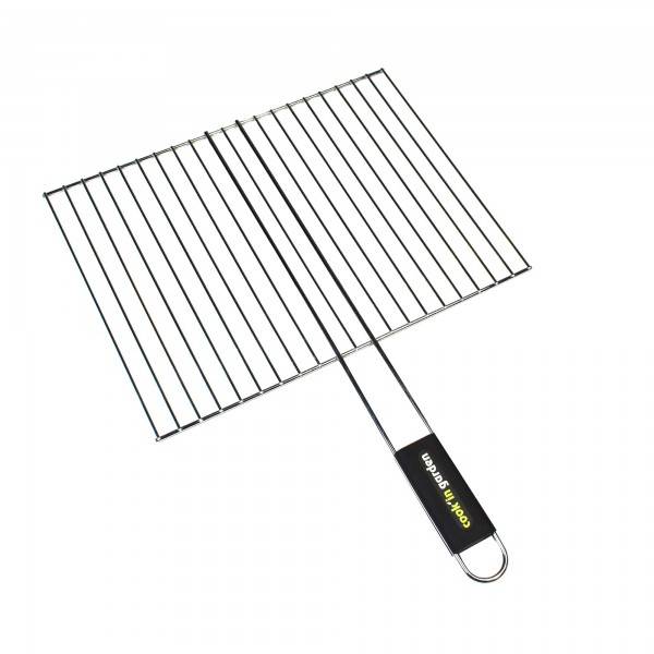 Cook in Garden - Grille de barbecue au charbon en acier chromé 40 × 30 cm avec manche soft touch Cook’in Garden - Imagen 1