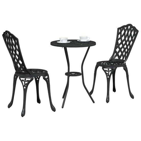 Vidaxl - Ensemble bistro de jardin 3 pcs-Salons de jardin Noir Aluminium 558780 - Image 3