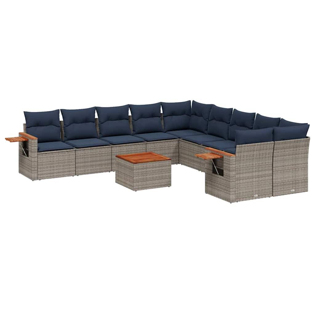 ComfortXL - Salon de jardin gris 10 places en résine tressée modulable avec table basse et tablette d'appoint – ComfortXL Outdoor Living - Image 2