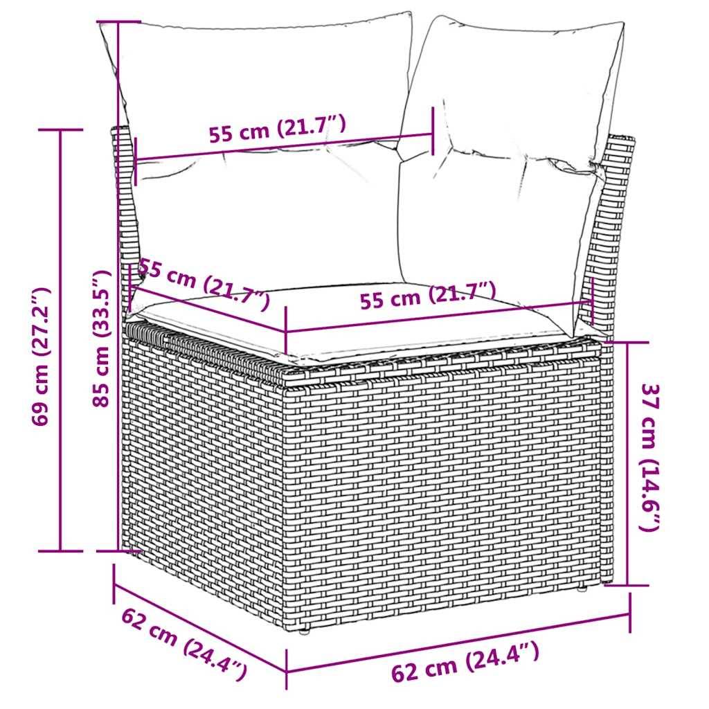 ComfortXL - Salon de jardin gris 10 places en résine tressée modulable avec table basse et tablette d'appoint – ComfortXL Outdoor Living - Image 3