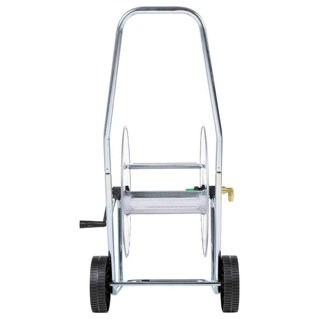 PANGIVO - Chariot d'enrouleur de tuyau acier galvanisé argenté et noir 50 x 28.5 x 50 cm - PANGIVO - Image 5