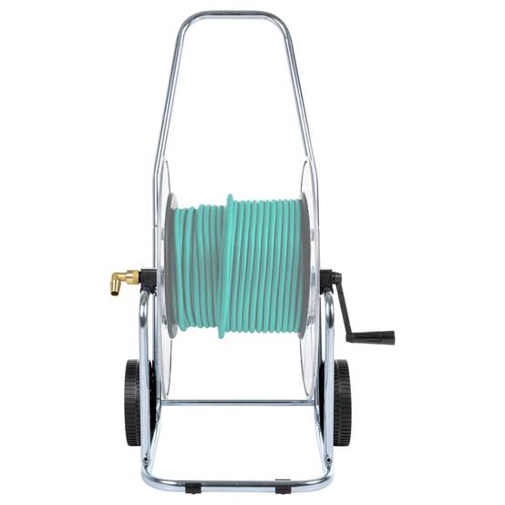 PANGIVO - Chariot d'enrouleur de tuyau acier galvanisé argenté et noir 50 x 28.5 x 50 cm - PANGIVO - Image 2