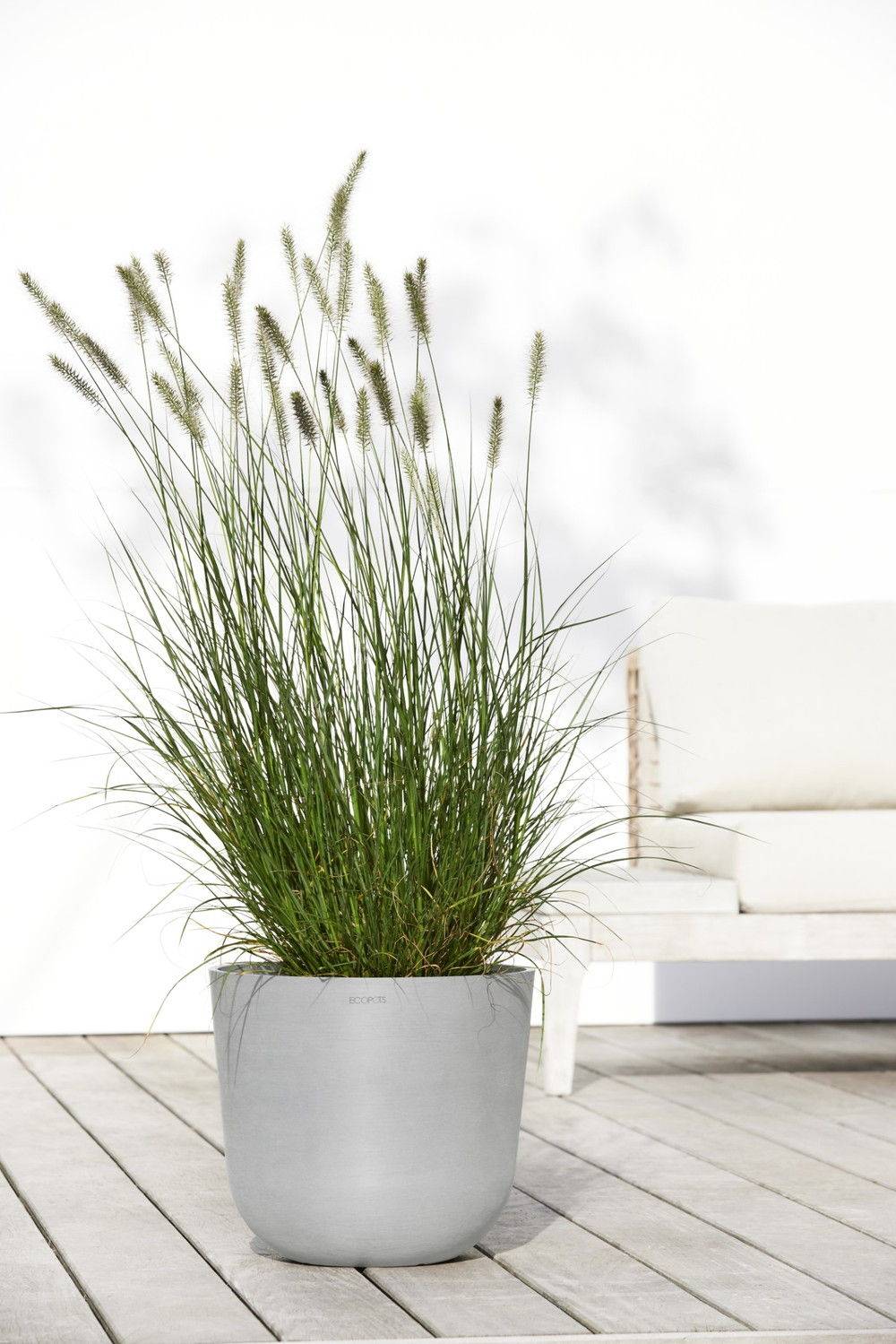 Ecopots - Pot Rond Oslo 35 Blanc Gris - Ø 35 x H. 30,5 cm - 21,7 L ECOPOTS - Imagen 5
