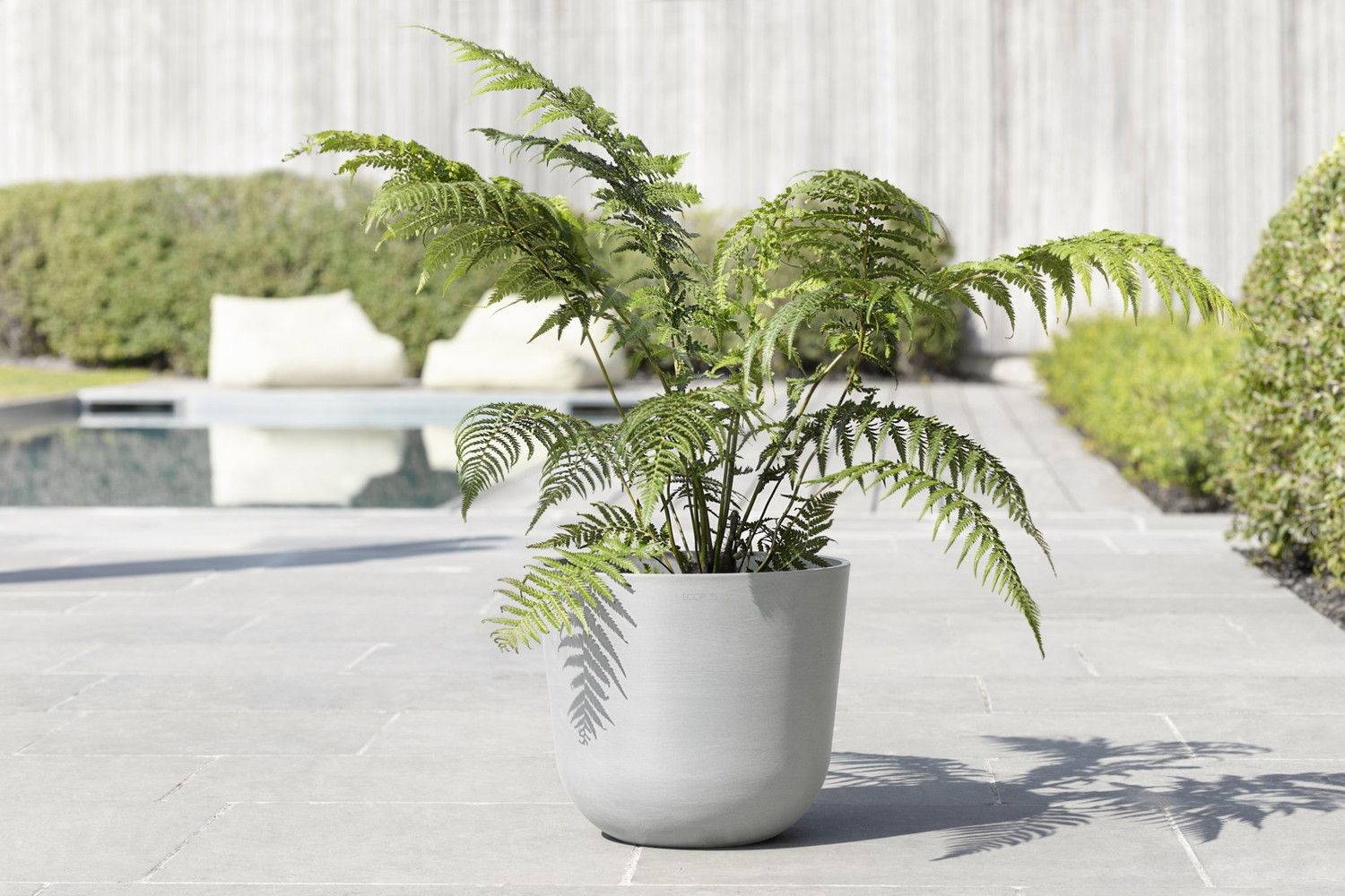 Ecopots - Pot Rond Oslo 35 Blanc Gris - Ø 35 x H. 30,5 cm - 21,7 L ECOPOTS - Imagen 4
