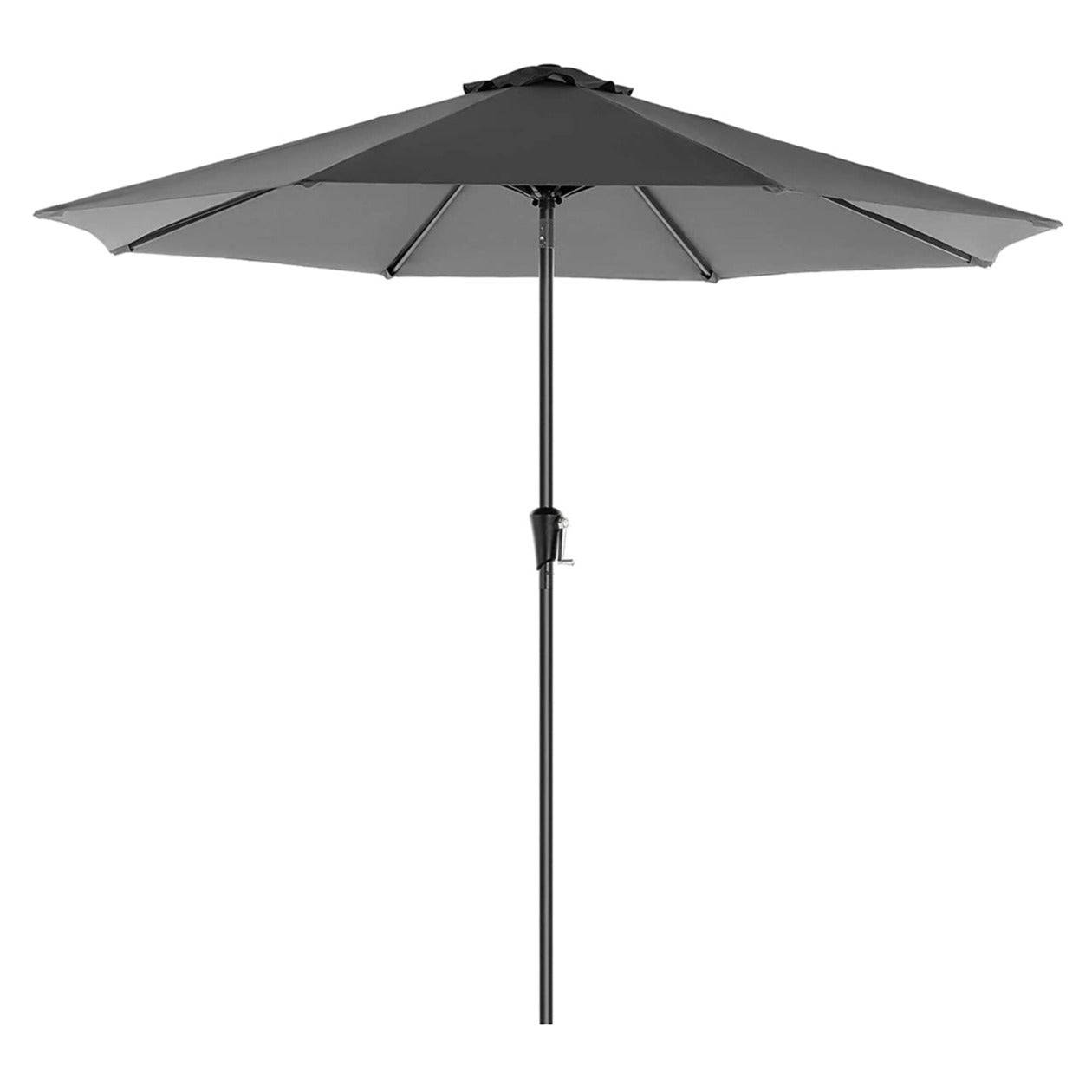 Helloshop26 - Parasol de jardin diamètre 2,7 m ombrelle protection UPF 50+ toile polyester octogonale inclinable manivelle balcon terrasse piscine plage sans socle - Imagen 1