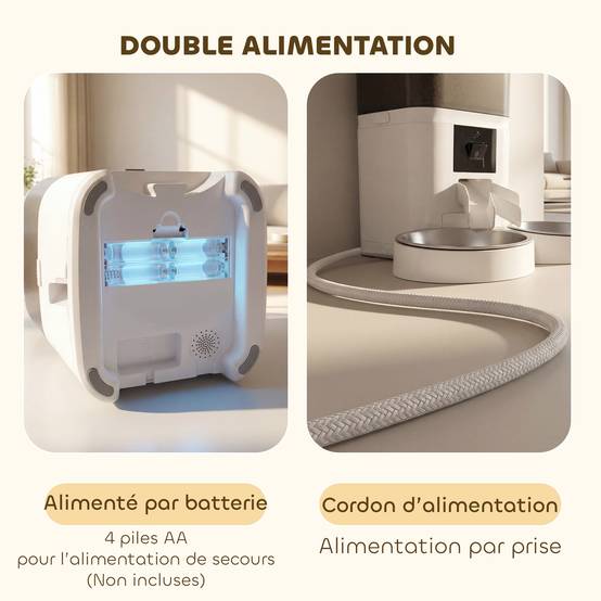 Distributeur automatique de croquettes ABS blanc 37 x 36 x 35 cm - PANGIVO - Image 10