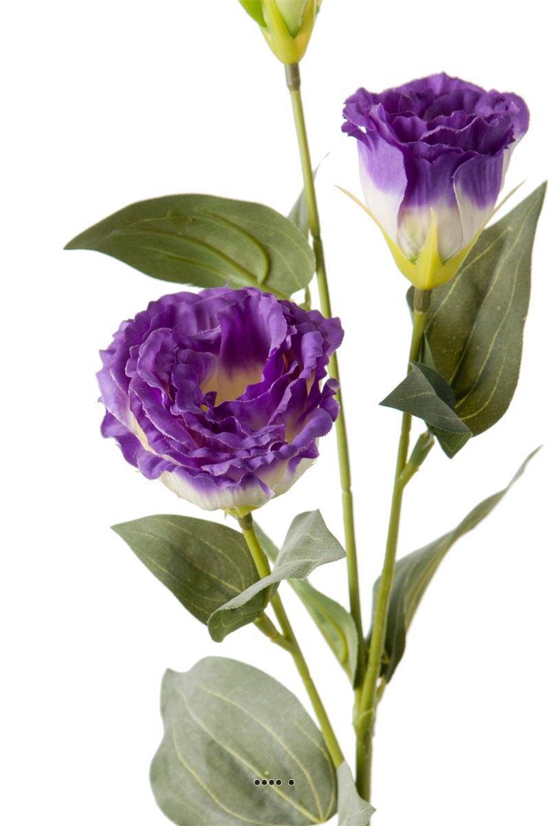 Artificielles - Lisianthus factice en tige H70cm D18cm 3 fleurs haut de gamme Lavande - couleur: Lavande - Imagen 3