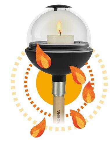 Gardena - Lanterne ronde ClickUp! - compatible avec manche ou support pour balcon ClickUp! Gardena - Imagen 3