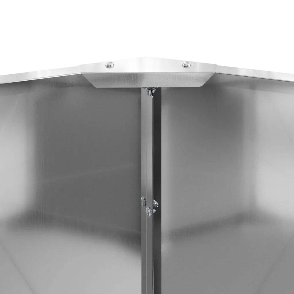 Helloshop26 - Jardinière ronde moderne extérieur 60 x 60 x 35 cm résistance intempéries touche élégante en acier galvanisé argent - Image 4