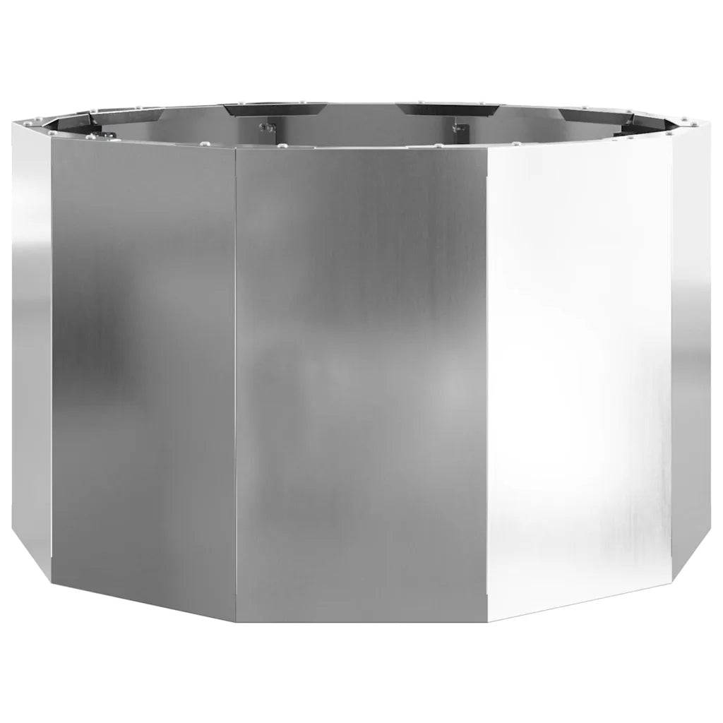 Helloshop26 - Jardinière ronde moderne extérieur 60 x 60 x 35 cm résistance intempéries touche élégante en acier galvanisé argent - Image 2