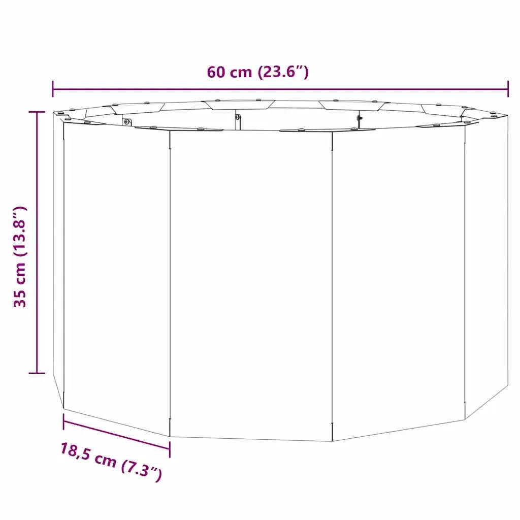 Helloshop26 - Jardinière ronde moderne extérieur 60 x 60 x 35 cm résistance intempéries touche élégante en acier galvanisé argent - Image 5