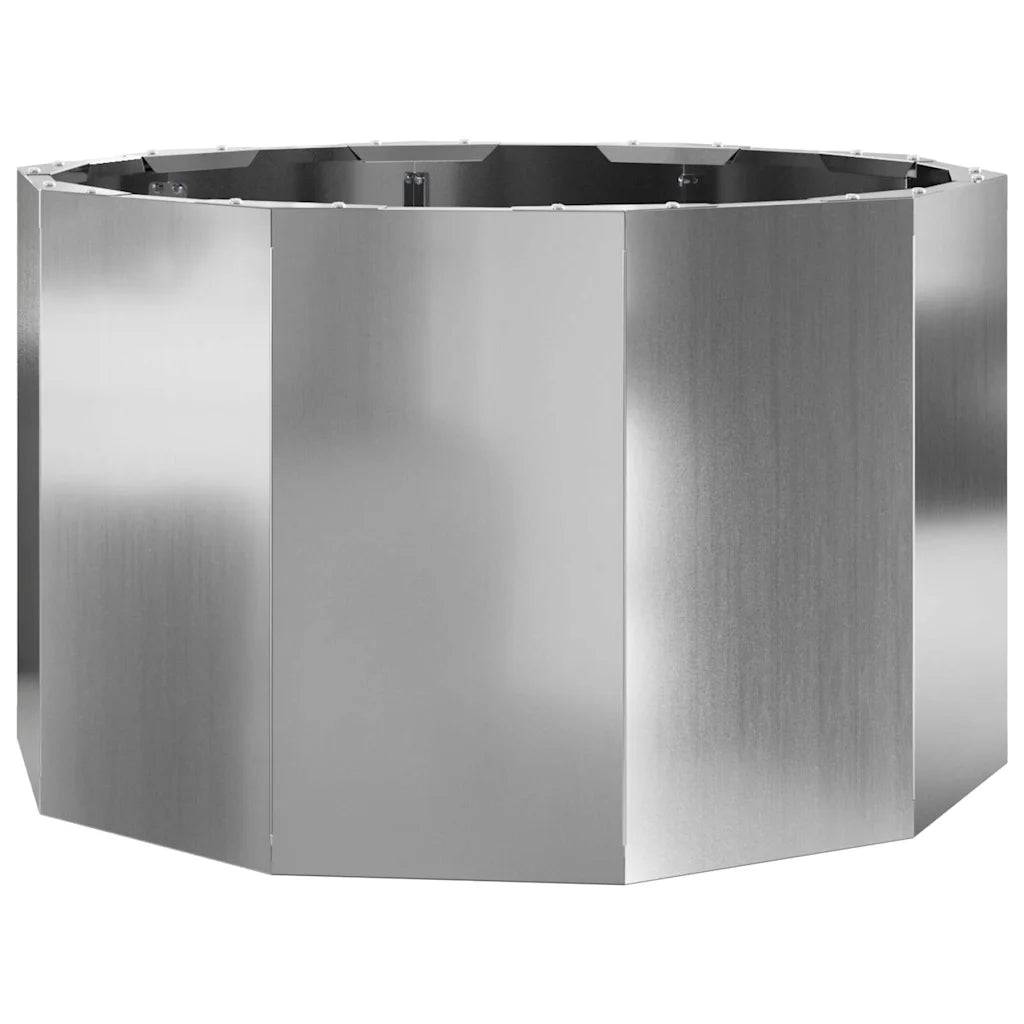 Helloshop26 - Jardinière ronde moderne extérieur 60 x 60 x 35 cm résistance intempéries touche élégante en acier galvanisé argent - Image 1