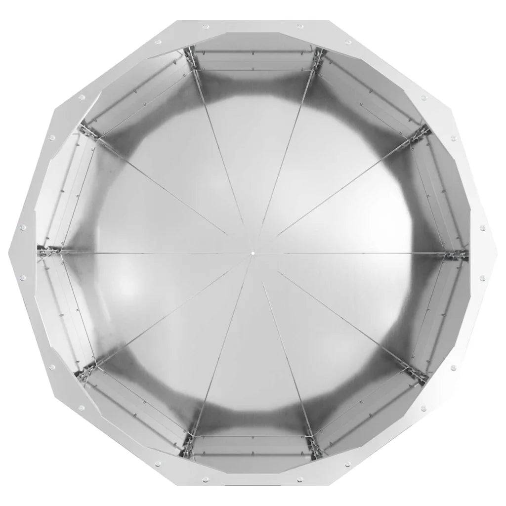 Helloshop26 - Jardinière ronde moderne extérieur 60 x 60 x 35 cm résistance intempéries touche élégante en acier galvanisé argent - Image 3