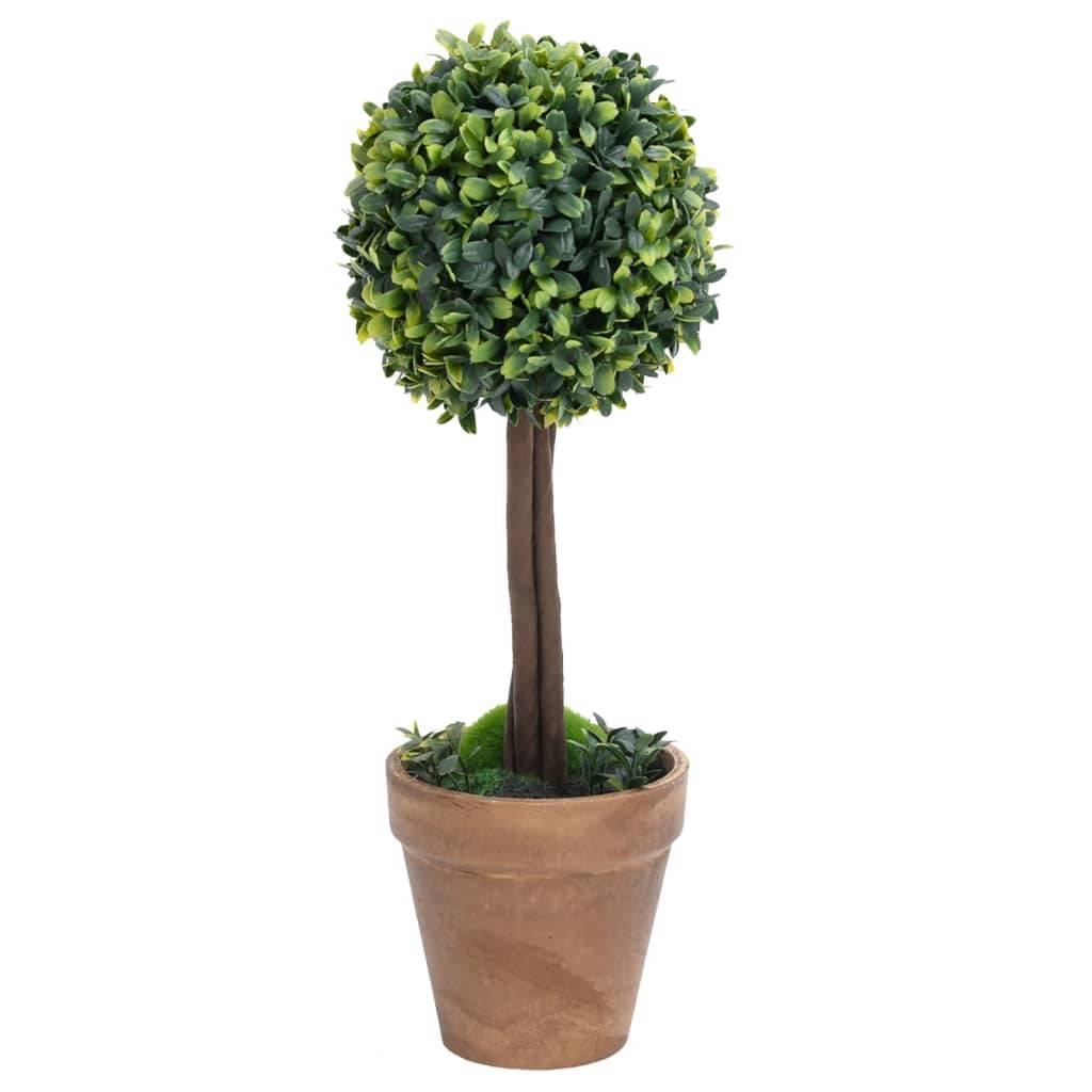 Vidaxl - Plantes de buis artificiel 2 pcs avec pots Boule Vert 33 cm - Image 3