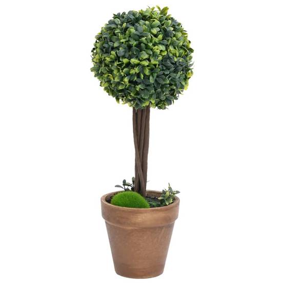 Vidaxl - Plantes de buis artificiel 2 pcs avec pots Boule Vert 33 cm - Image 2