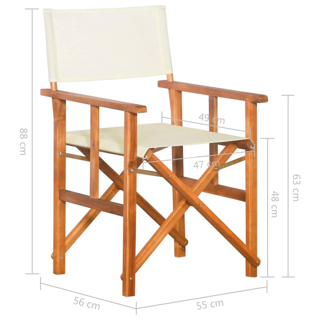Vidaxl - Chaises de metteur en scène lot de 2 Bois massif d'acacia vidaXL 45946 - Imagen 3