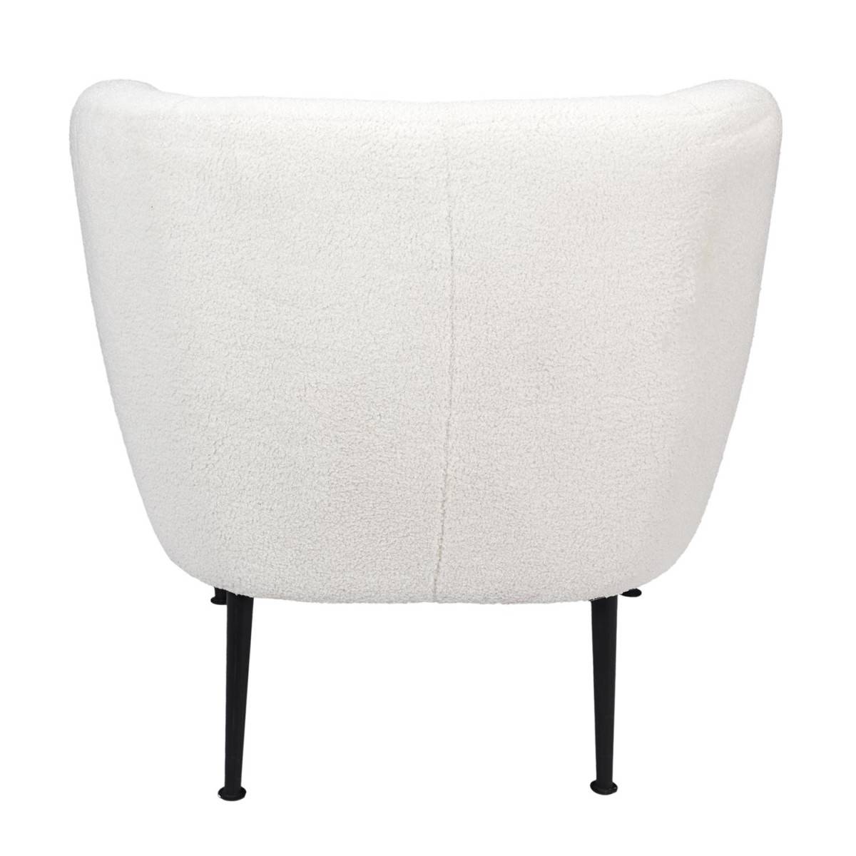 The Home Deco Factory - Fauteuil Bouclette "Kiera" 76cm Blanc - Image 3