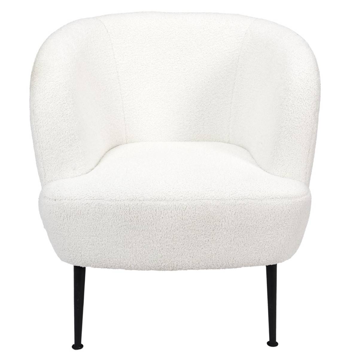 The Home Deco Factory - Fauteuil Bouclette "Kiera" 76cm Blanc - Image 2