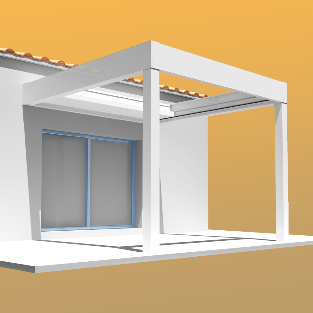 Intersun - Pergola rétractable HYLIA 5,00x5,213 M Motorisé à Télécommande (Blanc) - INTERSUN - Imagen 3