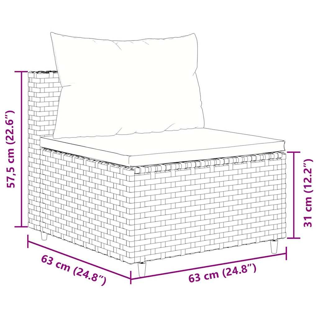 Salon de jardin 4 personnes résine tressée modulable avec coussins verts Marron – ComfortXL Outdoor Living - Image 4