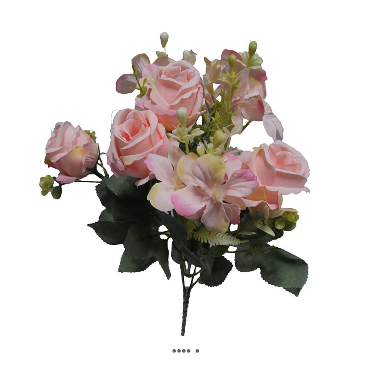 Artificielles - Bouquet de mini fleurs artificielles et roses H 33 cm Rose pâle - couleur: Rose pâle - Imagen 2