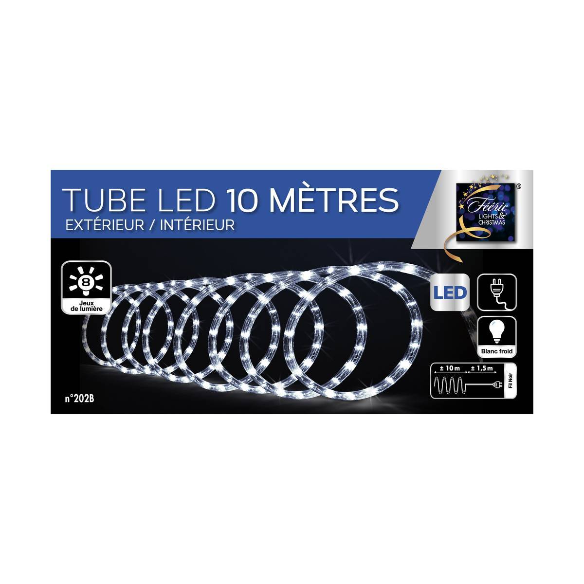 Fééric Lights & Christmas - Tube lumineux 10m 180 LED extérieur blanc froid FEERIC LIGHTS & CHRISTMAS - Imagen 3