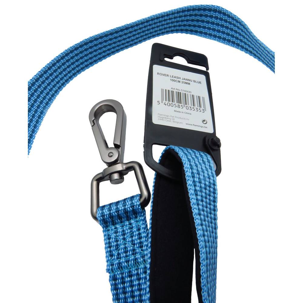 Laisse jannu bleu 1 mètre x 25 mm  pour chien - Imagen 5