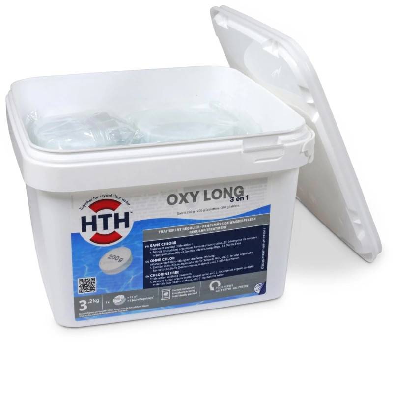 Oxygène actif multifonction HTH OXYGEN 3 en 1 Galets 200 g. - 3,2 kg - 3,2 kg - Imagen 3