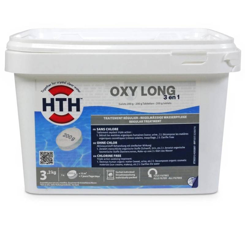 Oxygène actif multifonction HTH OXYGEN 3 en 1 Galets 200 g. - 3,2 kg - 3,2 kg - Imagen 4