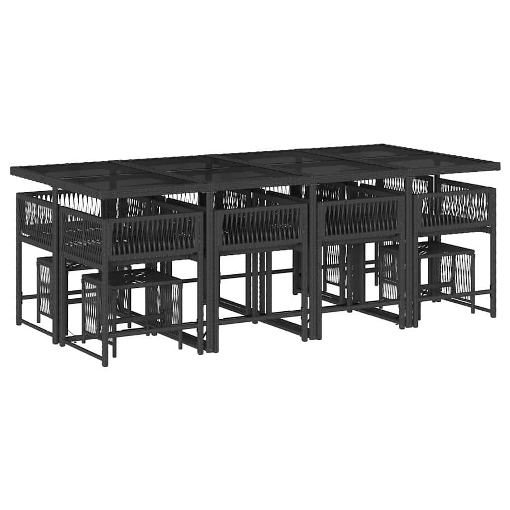 ComfortXL - Salon de Jardin Encastrable 12 Places, Composition 8 Fauteuils et 4 Tabourets en Polyrotin Noir – ComfortXL Outdoor Living - Image 3