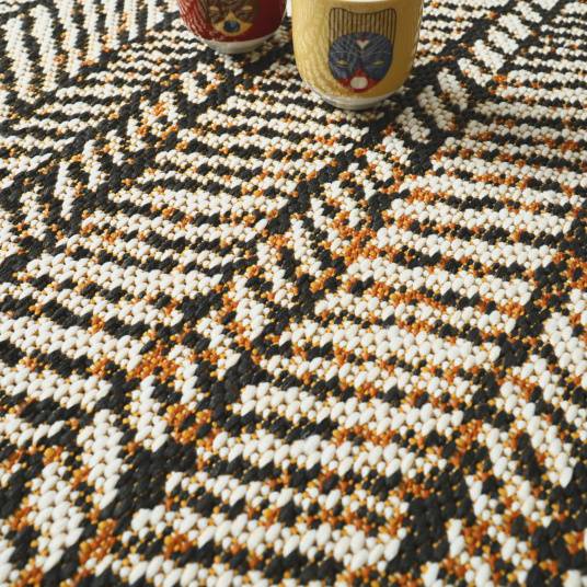 Decoweb - Tapis d’extérieur ou de salon - Motifs graphiques - Noir, crème et terracotta - 160 x 230 cm - Decoweb - Imagen 6