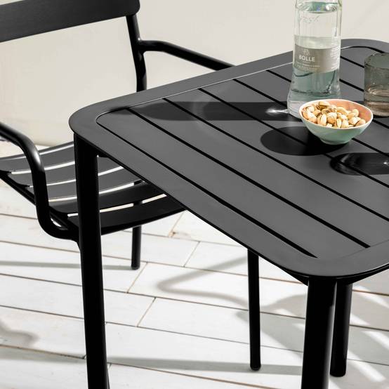 Oviala - Table carrée de terrasse (70x70cm) noire Almada - Oviala - Image 3