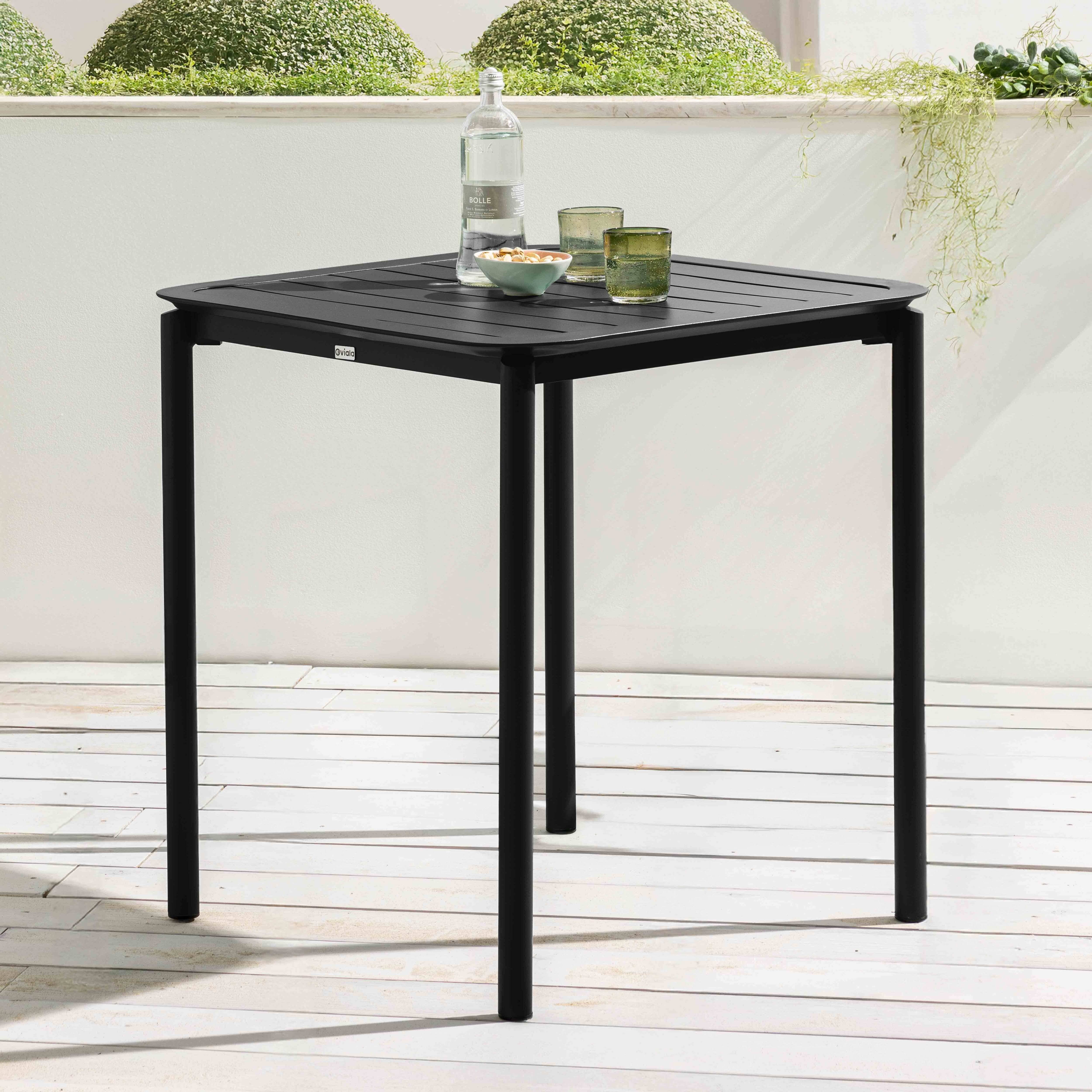 Oviala - Table carrée de terrasse (70x70cm) noire Almada - Oviala - Image 2