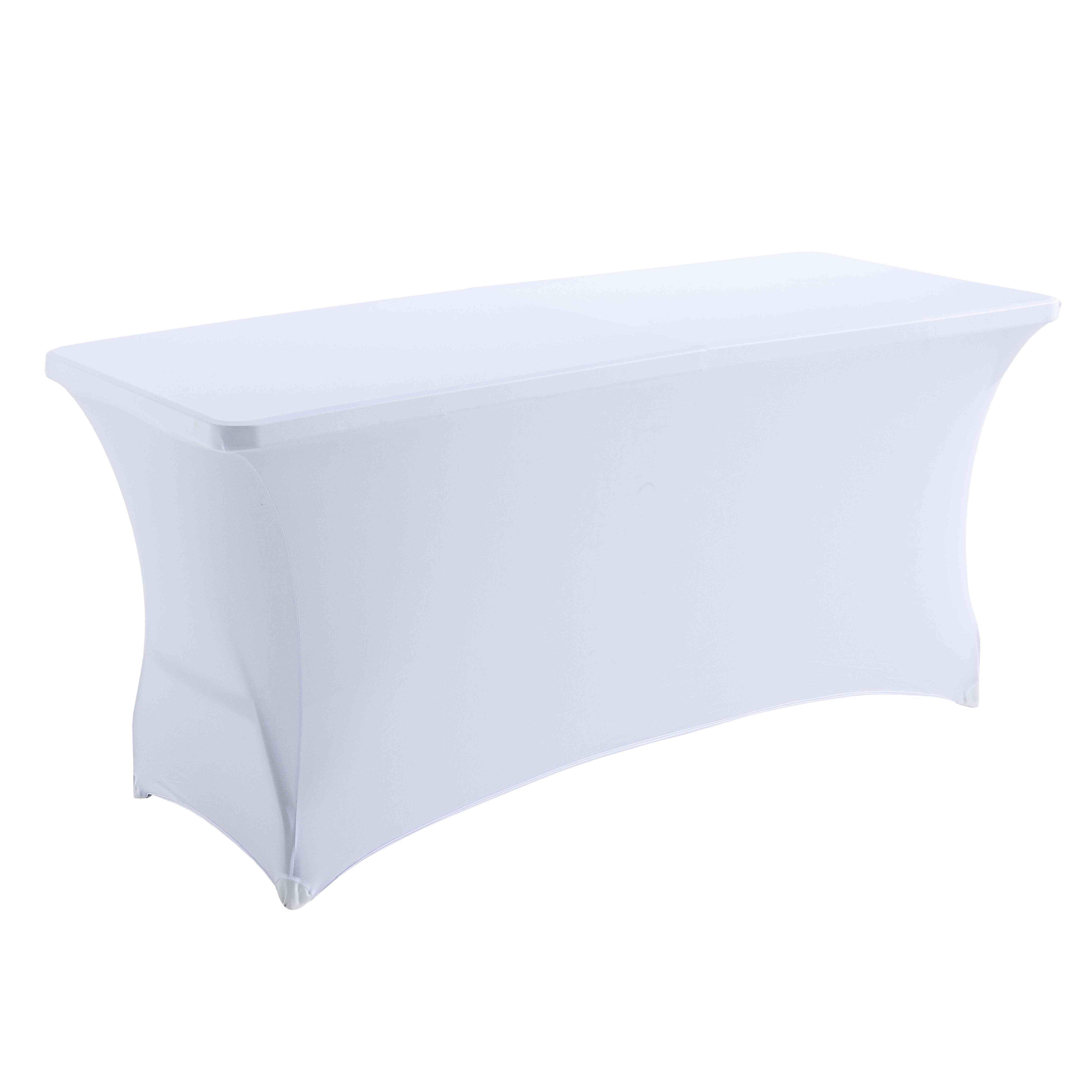 Oviala - Table buffet pliante pour réception 180cm avec nappe housse blanche - Oviala - Imagen 1